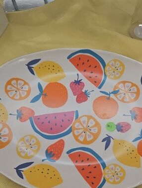 Mainstays Multicolor Citrus & Fruit Pattern Serving Platter